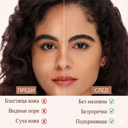 Фон дьо тен 4-в-1, който мигновено се адаптира към вашия уникален тен.